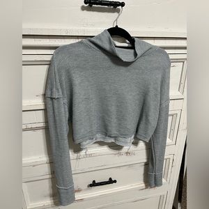 Gray cropped turtleneck size small